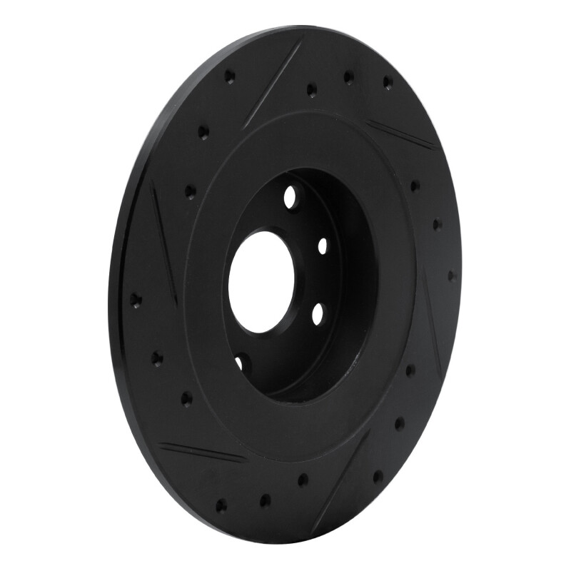 Mazda Miata Brake Rotor (1) - Rear Right - R1 Concepts - Drilled & Slotted - Black - `01-`05